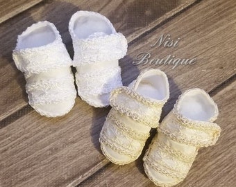 Beautiful Baptism Baby Boy Shoes, Ivory or White Christening Boy Shoes, Baby Boy Shoes, Ivory Baby Boy Shoes, White Baby Boy Shoes