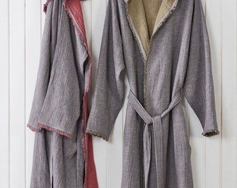 Pamuk Turkish Cotton kimono robe, soft muslin cotton robe, cotton unisex robe, Gift for her/him, GiftGift