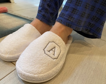 monogrammed slippers mens