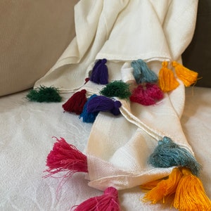 Tassel Turkish Peshtemal Towel,  Handwoven Turkish towel (90cm/180cm)