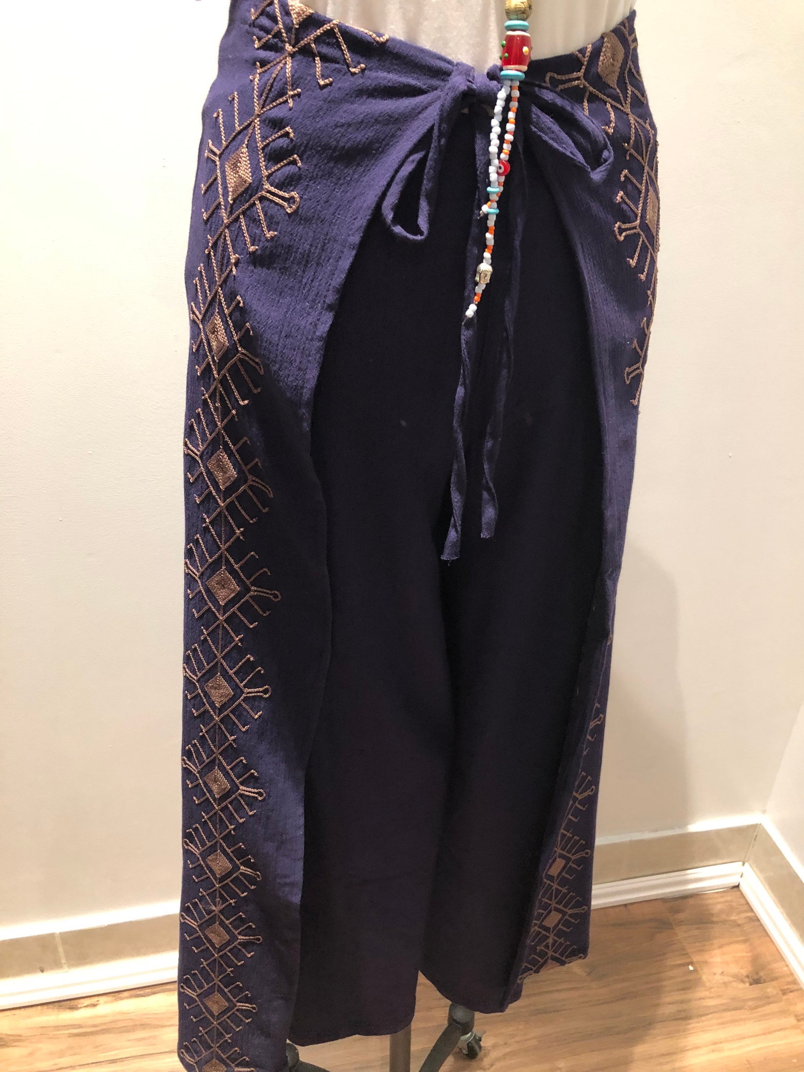 Boho Purple Cotton Gauze Wrap Pants wome Beach boho Summer Etsy