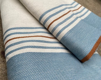 Ivory Linen Turkish Cotton Bath Towel, Super Soft Terry Weave, GiftGift