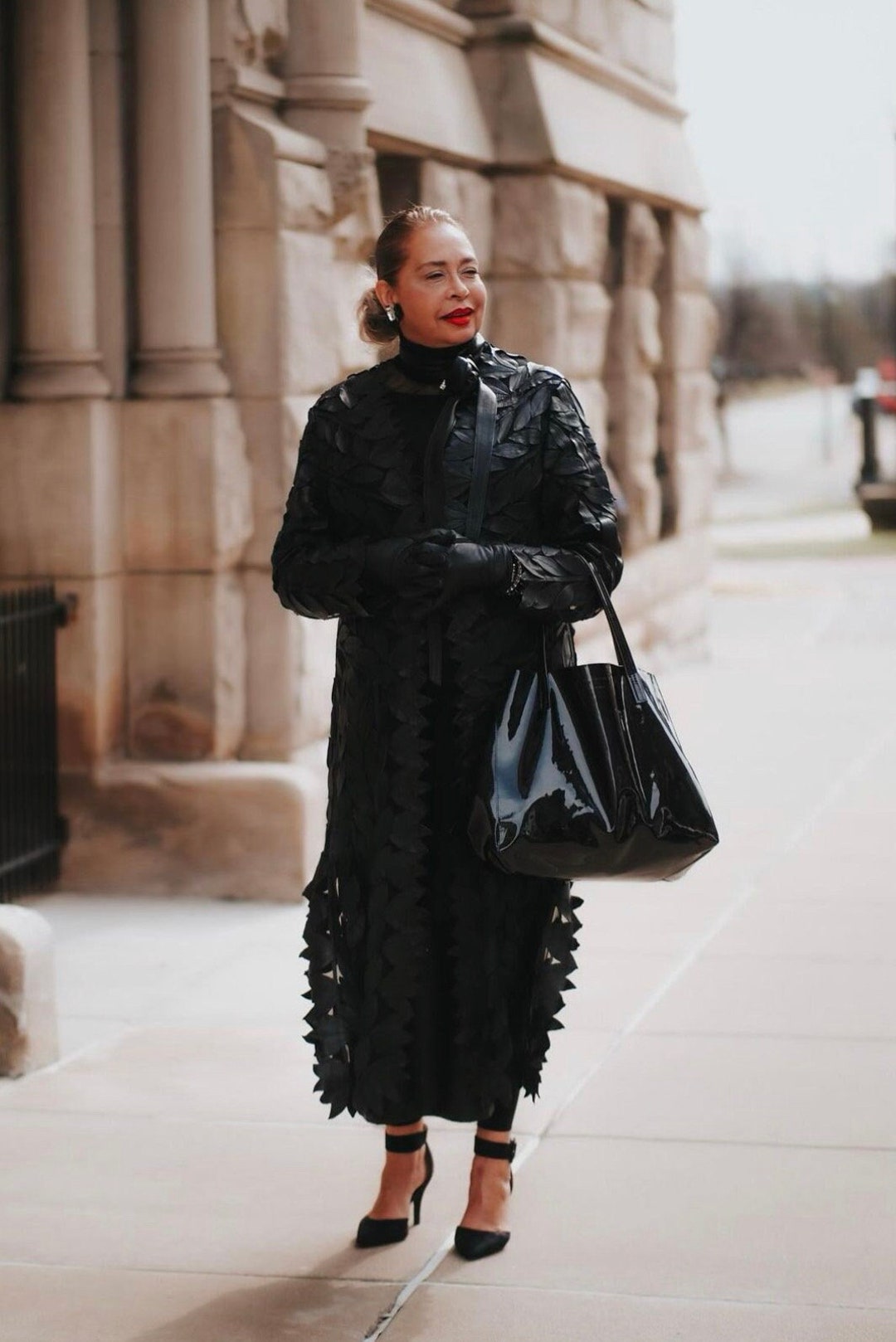 Leaves Special Handcrafted Genuine Leather Unisex Maxi West