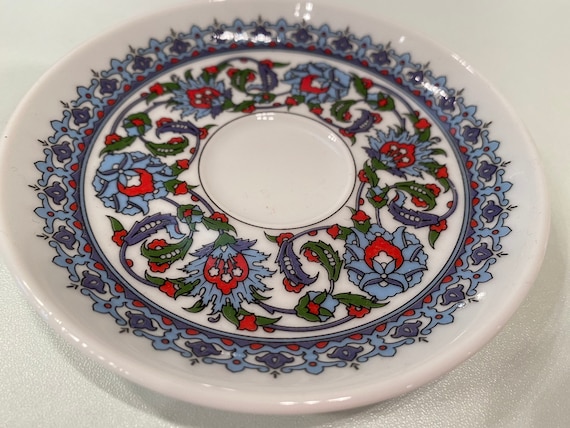Iznik Turkish Coffee Cup, Fine Porcelain Turkish Coffee