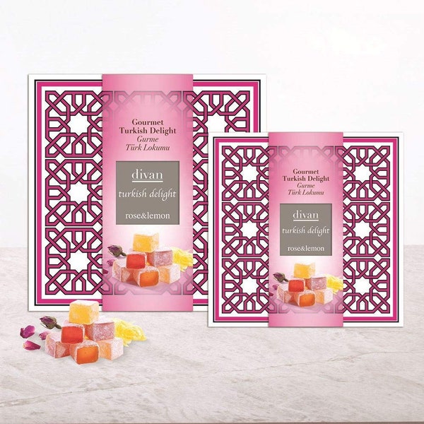 Divan Rose&Lemon Turkish Delight, Turkish Sweets  250gram, , Eid MubarakMother's Day Gift