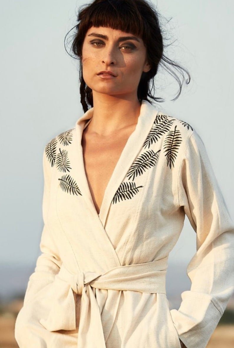 Special design Turkish Cotton/linen boho Bathrobe Bridesmaid Etsy