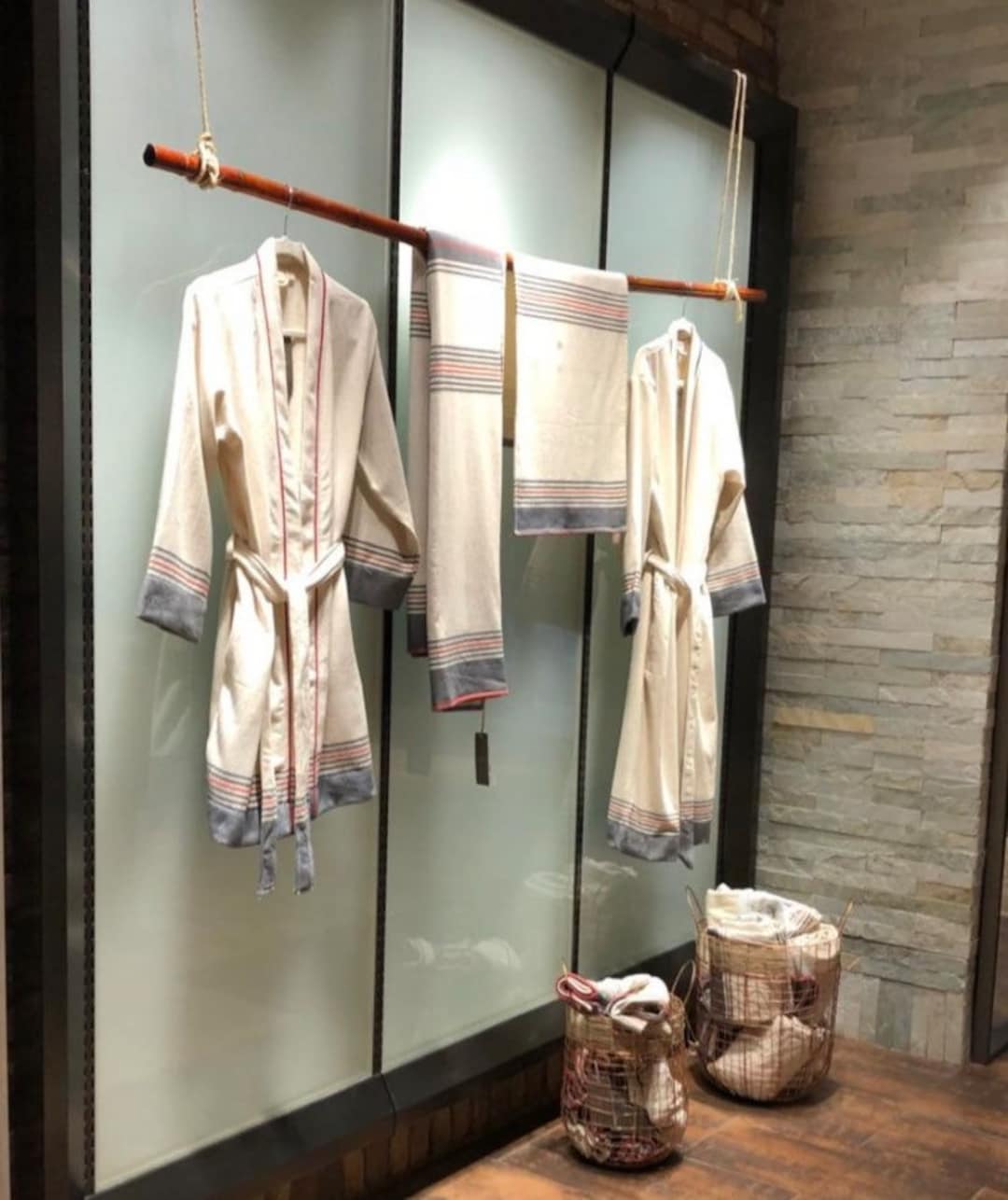Ivory Turkish Cotton Linen Bathrobe, Terry Cloth Interior, Giftgift - Etsy
