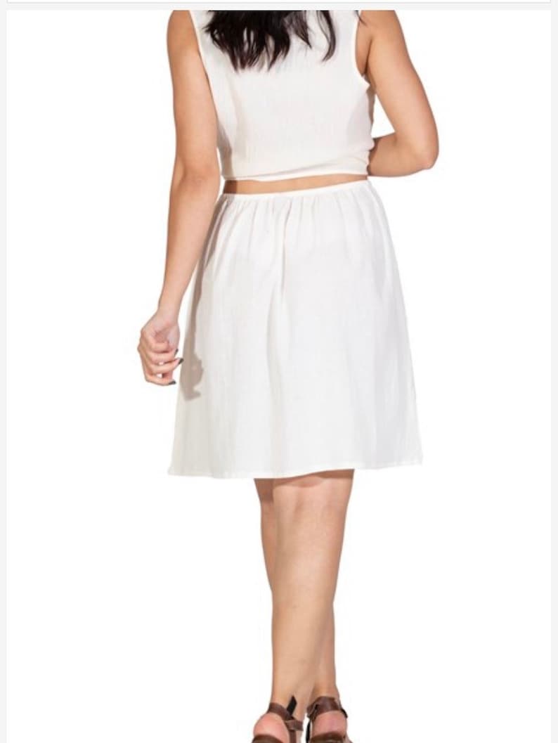 Organic Cotton Mini Half Dress Slip White Black Gauze Etsy