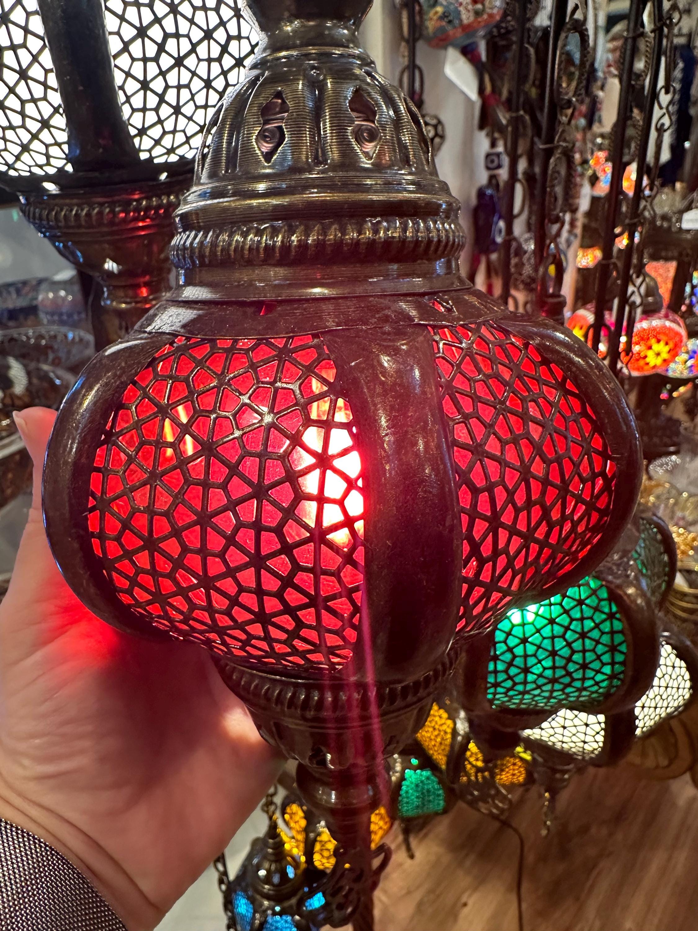 Pink Turkish Mosaic Table Lamp , Special Hand Made Vintage