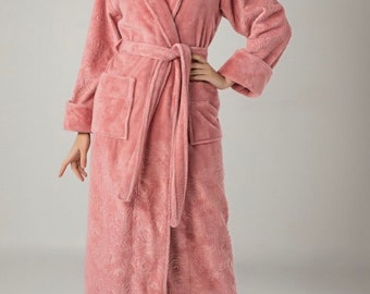 Luxurious women hooded robe, women long bamboo bathrobe, cozy thick spa women robe, gift for her,/Mother's Day Gift