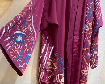 Silk kimono robe, soft natural duster luxurious Spa/beach Robe, Kimono Bridal, soft dressing gownGift