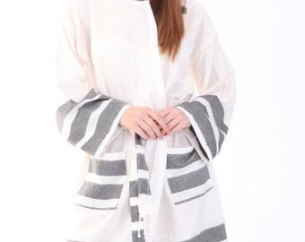 Elif unisex bamboo hooded kimono Bathrobe, Yoga Robe, spa robe Gift/Mother's Day Gift