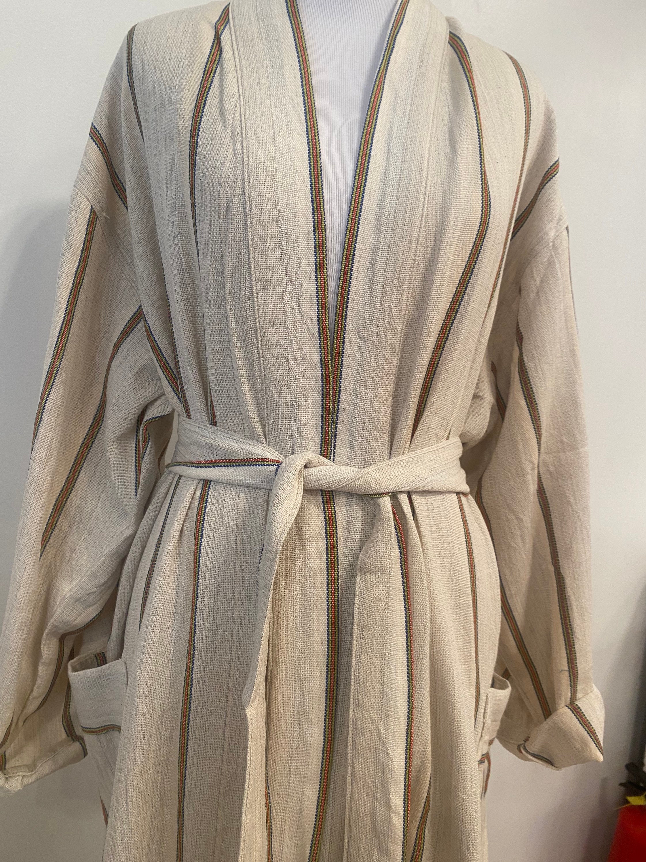 Pure Turkish cotton bathrobe,beige Peshtemal bathrobe,cotton robe,spa robe,kimano robe,mens robe,dressing gown,, //