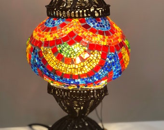 turkish mosaic table lamp,Handmade Turkish  Copper Filigree table Lamp, one of a kind Turkish lamp, Turkish table lamp, Gift/