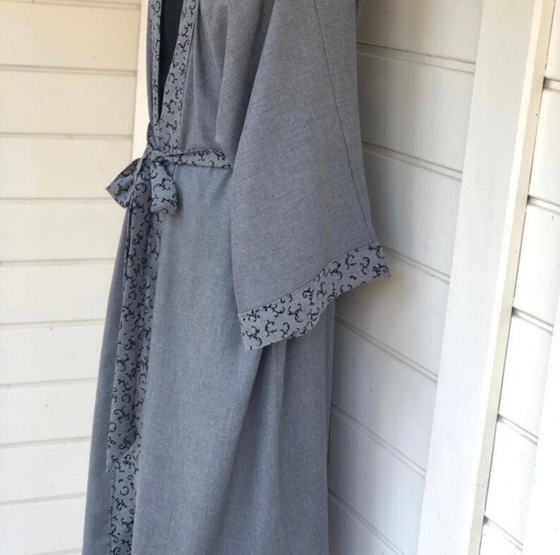 Gray linen kimono robe soft natural kimono gray linen Etsy