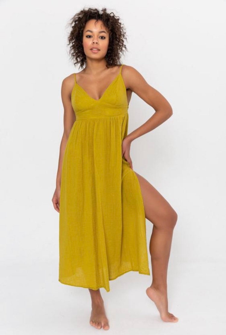 Limon Cotton Slip Dress Wedding Dress Boho Cotton Maxi Etsy