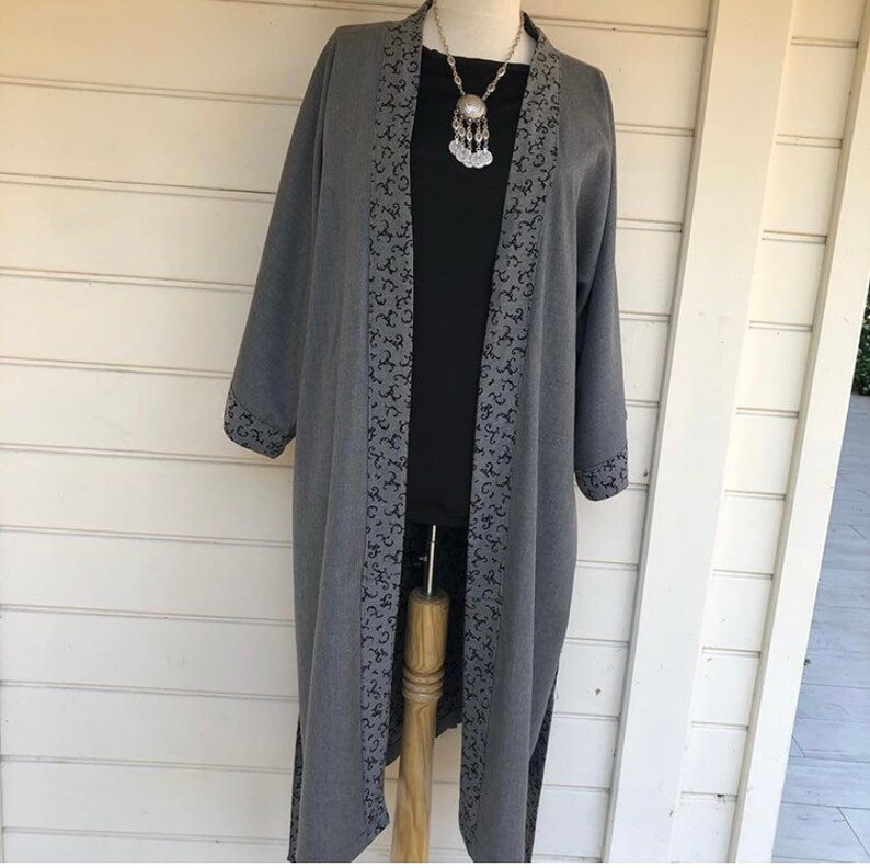 Gray linen kimono robe soft natural kimono gray linen Etsy