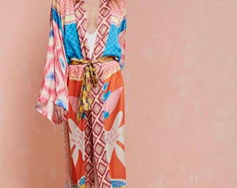 Flowers boho kimono robe, Bridesmaid Robe, Kimono Bridal Boho Robe, gift for her, GiftGiftChristmas Gift