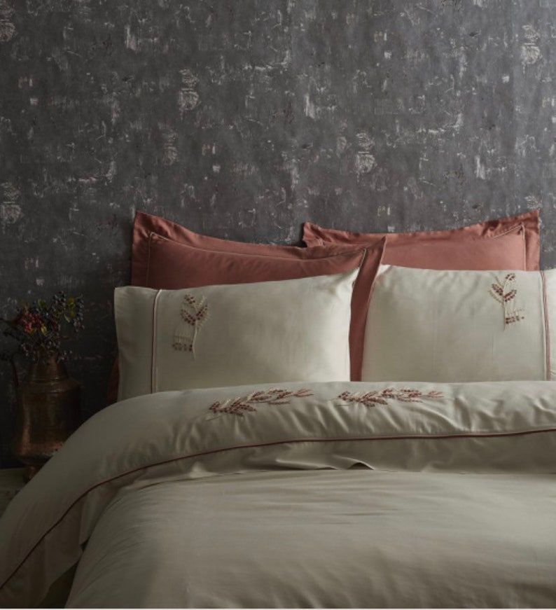 Luxury Wheat Organic Cotton beige Duvet Cover set beige Etsy