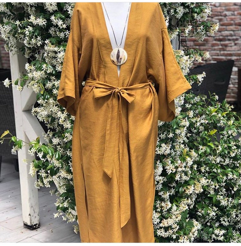 Special Customize Tabacco kimono robe soft natural duster Etsy