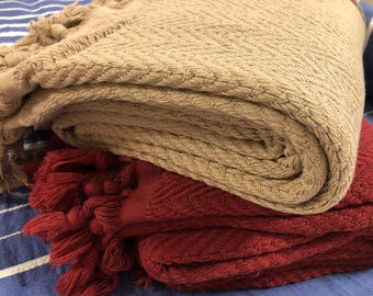 Turkish Cotton Throw Blanket, Soft Cozy Bedding, OEKO TEX Certified, GiftGift