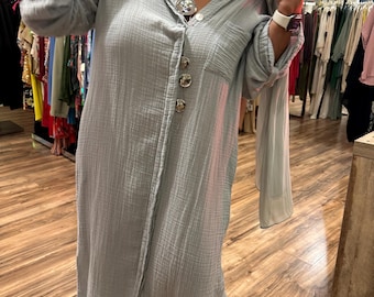 Live in Oversized Shirt maxi dress, Super soft , cotton buttoned shirt dress
