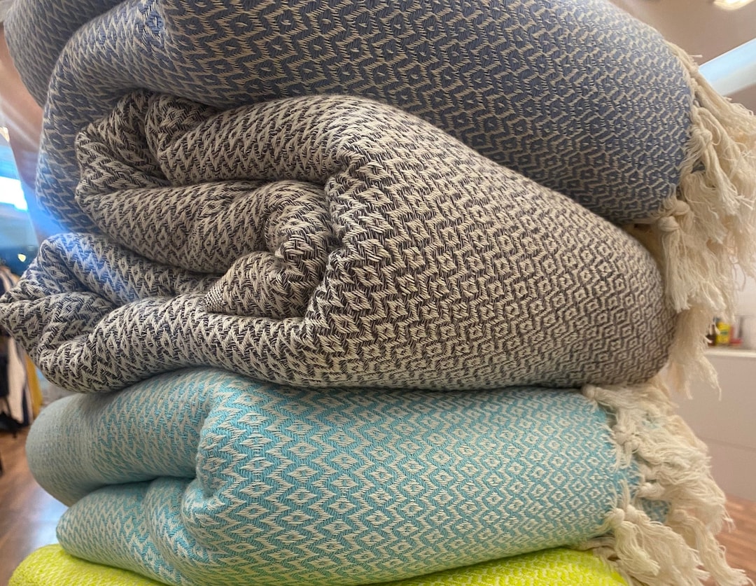 King/queen Cotton Blanket, Quilt Turkish Cotton Blanket in Throw Blanket. Cotton Bed Throw in