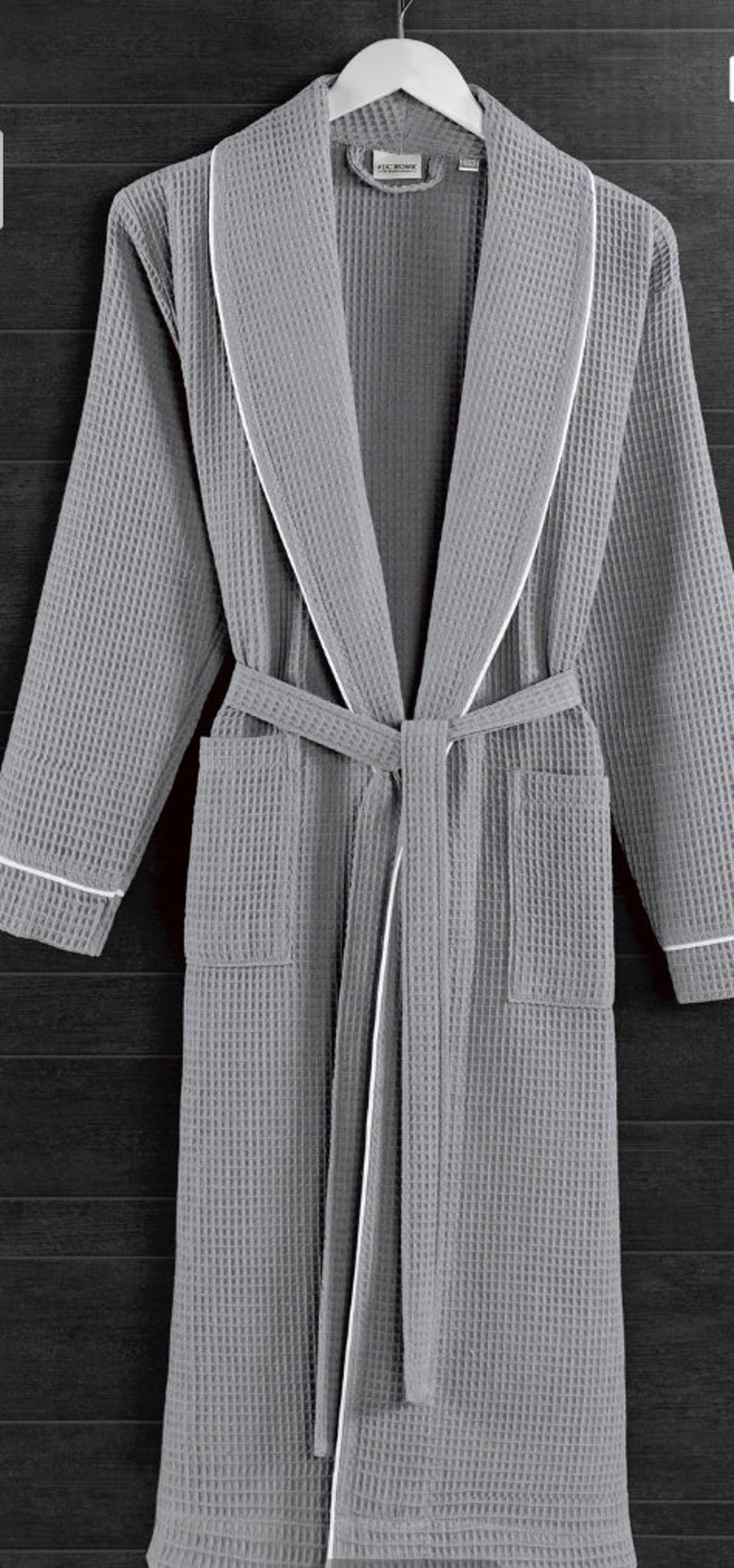 Waffle Pure Turkish Cotton Bathrobe Robe Lightweight Spa Etsy