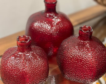Red glass pomegranate vase, GiftGift
