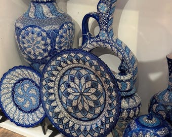 Blue Lace Turkish Ceramics, Housewarming Gift, Interior