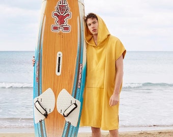 Poncho/toalla de surf para hombre, pareo de playa con capucha de algodón turco, regalo.