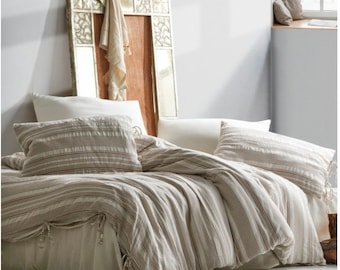 Queen, Double Turkish cotton bedding set, duvet cover, flat sheet and pillow cases wholeset bedding, GiftGift