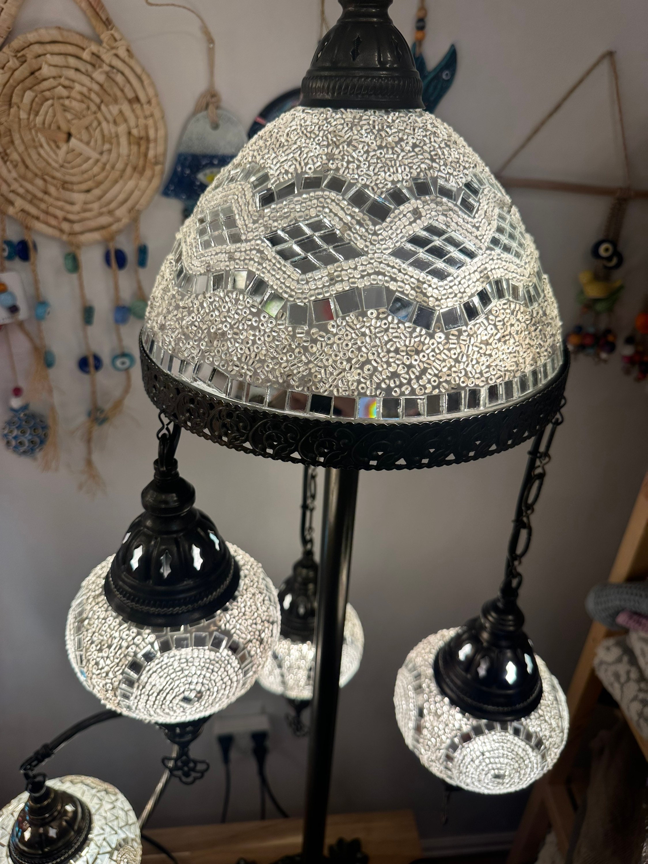 Special Green Turkish Mosaic 7 Glass Tall Lamp,/ - Etsy