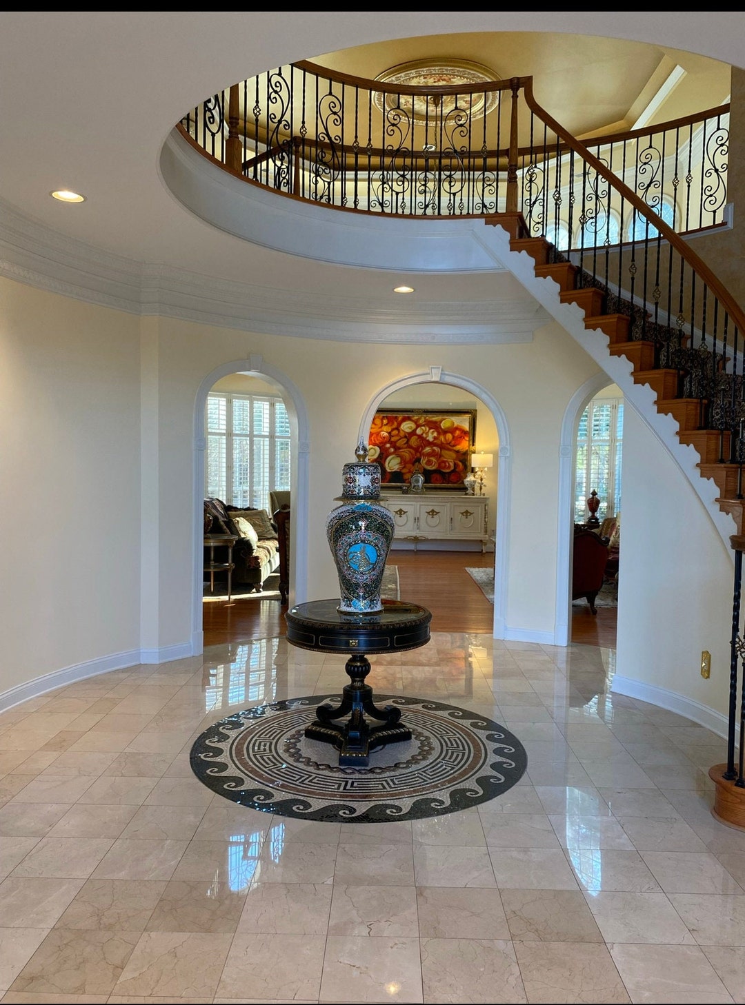 Oversized Handmade Vase, Handpainted Turkish Ceramic Art, Housewarming