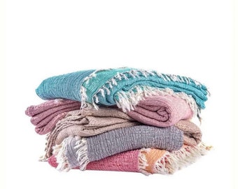 King/Cal king muslin xlarge blanket, super soft lightweight cotton quilt , Turkish Cotton Blanket, Bedspread, 85x95” inchesGift