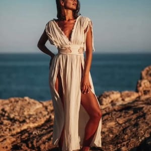 Sah Summer Cotton Long Dress, Summer Dress, Boho Cotton dress, Loose Cotton Dress, Beach Dress, Wedding dress, Gift for herMothers Day Gift