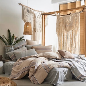 Ivory/teal queen king size bedding set/
