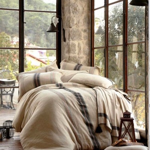 Leinenbettwäsche-Set, Bettbezug, erweicht und gewaschen Leinen Quilt Cover, King, California King, Queen, Bettbezug, Geschenk