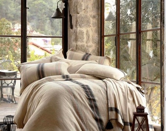 Linen Bedding Set, Duvet Cover, Softened and Washed Linen Quilt Cover, King, California King, Queen, Duvet Cover, Gift