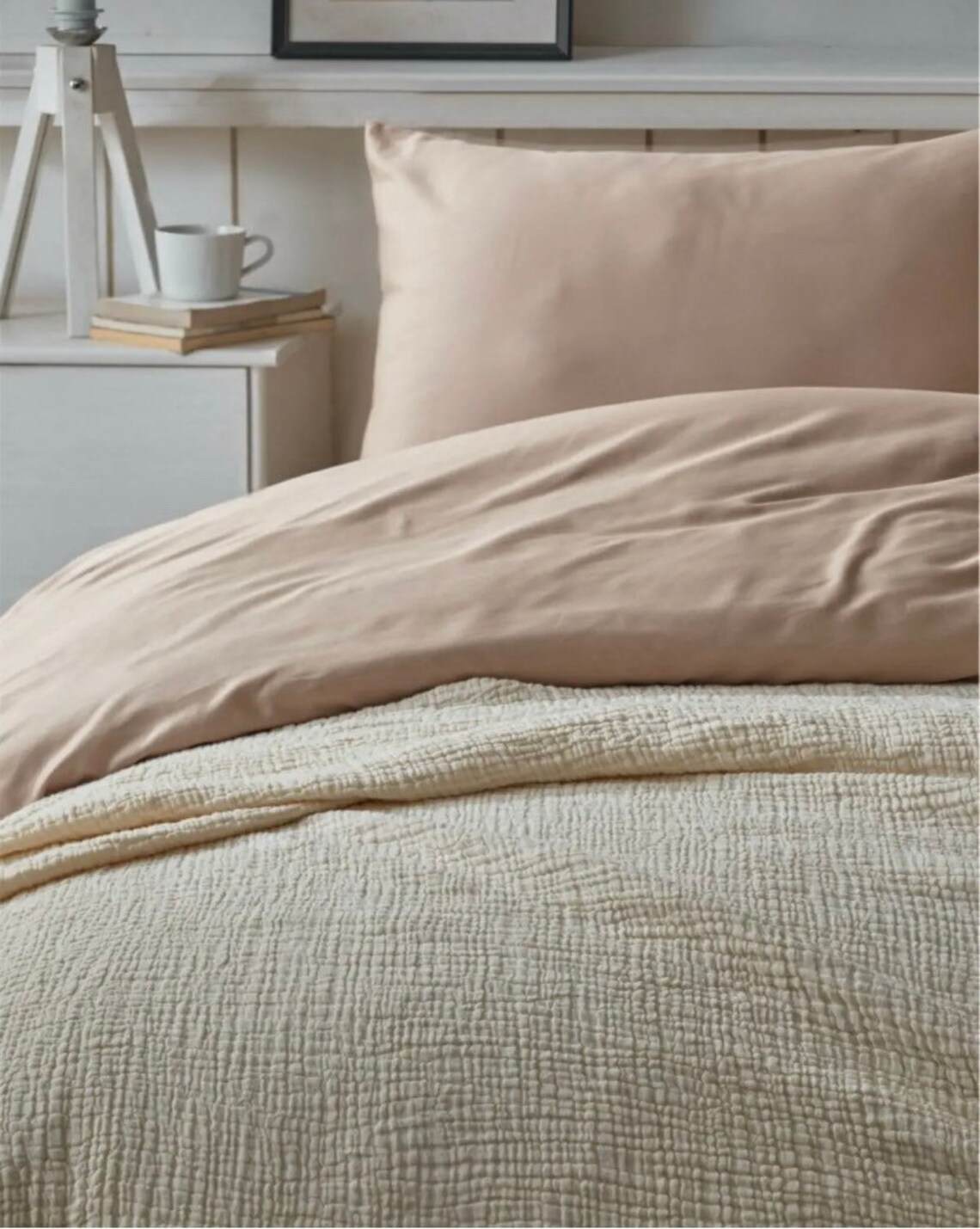 Ivory Muslin Queendouble Quilt Blanket Super Soft Quilt Etsy