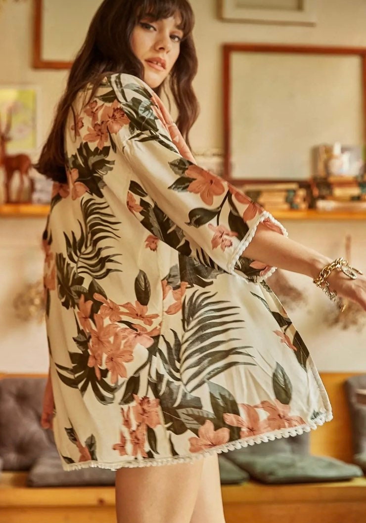 Womens Kimonos for Summer Dressy,Women's Summer Floral Print