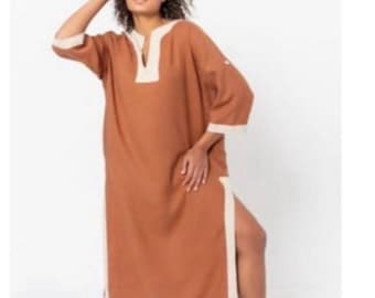 Robe caftan Sek, robe longue surdimensionnée, robe ample en coton, robe longue, cadeau