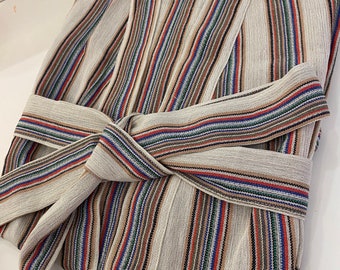 Aydin Pure Turkish cotton striped bathrobe, Peshtemal unisex cotton robe, spa robe, kimono robe, unisex robe, dressing gown,