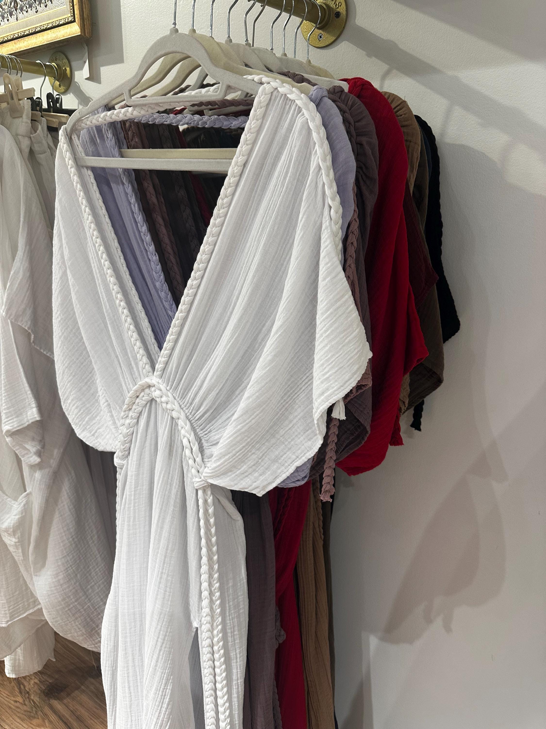 white christmas dresses Turkish COTTON-PESTEMAL Robe 2/3XL / White-Blue main image 0