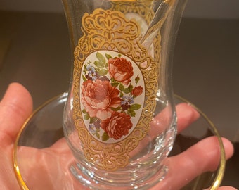 Special Design Turkish Tea Glass Cup and Saucer, GiftGift