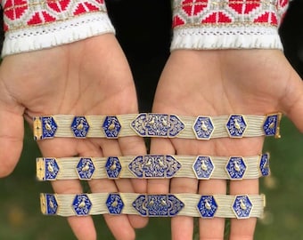 Bracciale Da Dito Turchese Con Fiore Traforato In Lega - Gioiello A Catena Per Donne E Ragazze