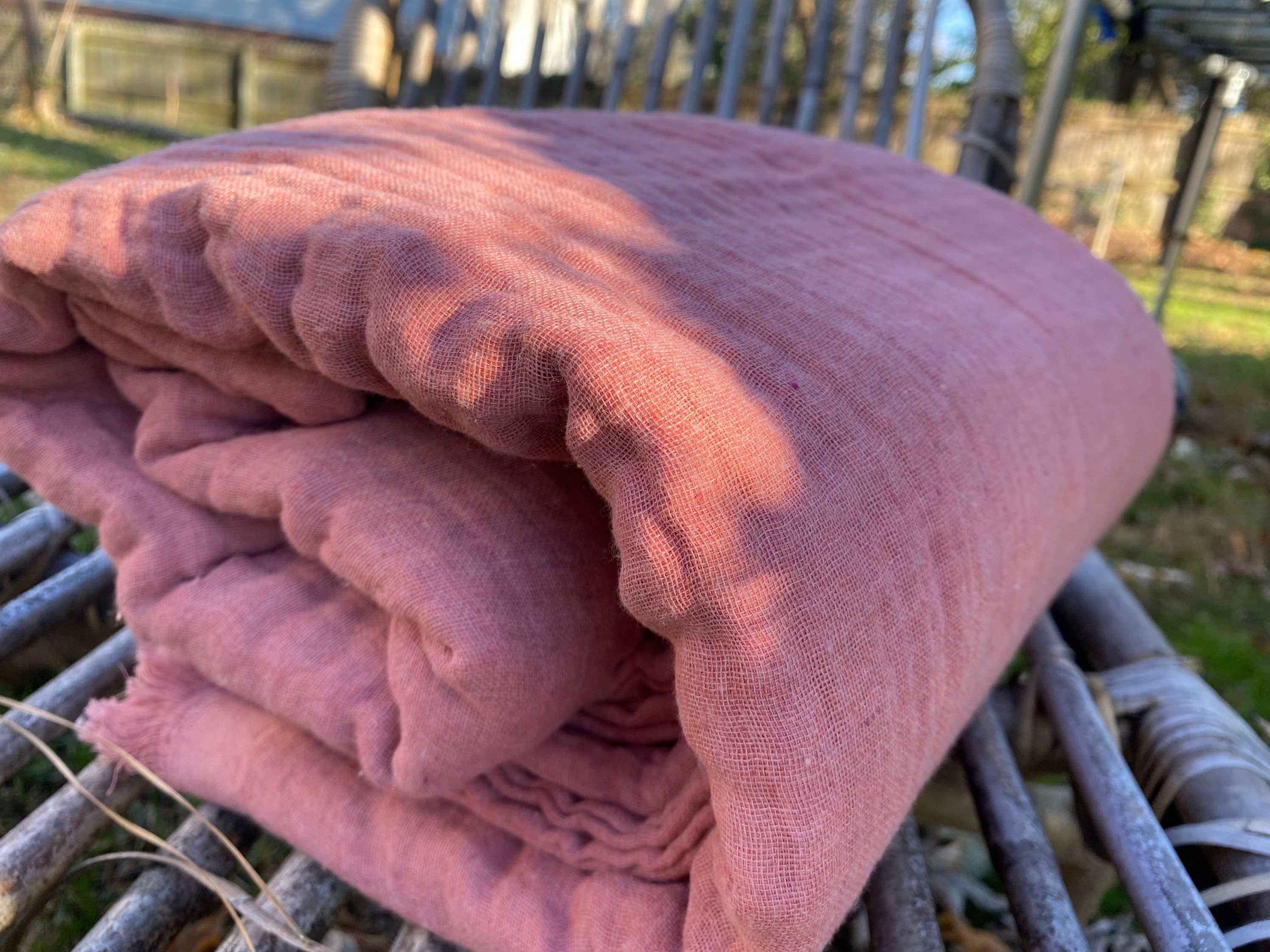 Queen/double dusty pink muslin duvet set super soft quilt set Etsy