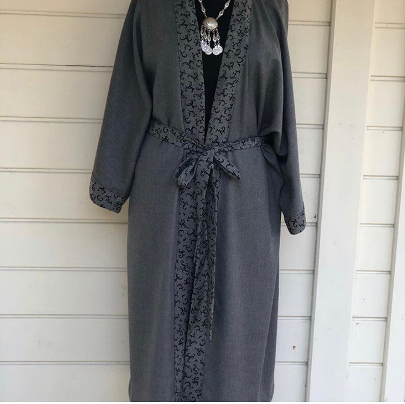 Gray linen kimono robe soft natural kimono gray linen Etsy