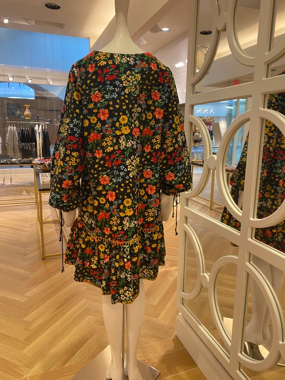 Floral Warm Thick Cotton Flannel Boho Mini Dress tunic Loose Fit Natural Cotton Dress Gift Etsy