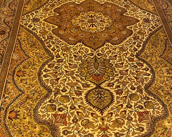 手織りのアンティークトルコ絨毯（ウール製）、116x77インチ ギフト